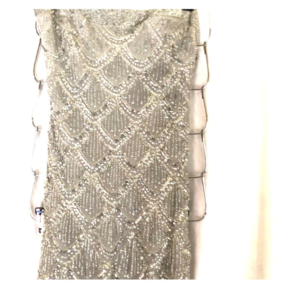 Basix Black Label Silk Silver Strapless- Size 4